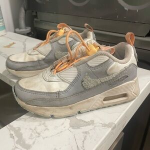 Kids Grey and Orange Sneakers